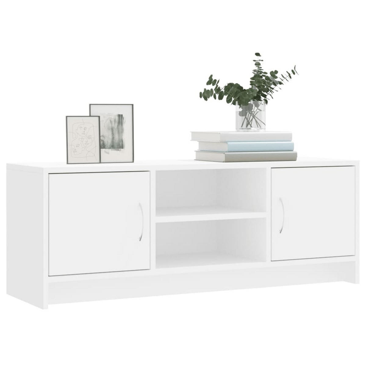 TV-SCHRANK Weiss 102/30/37,5 Cm Holzwerkstoff - Weiß, Holzwerkstoff (30/37.5/102cm) - vidaXL