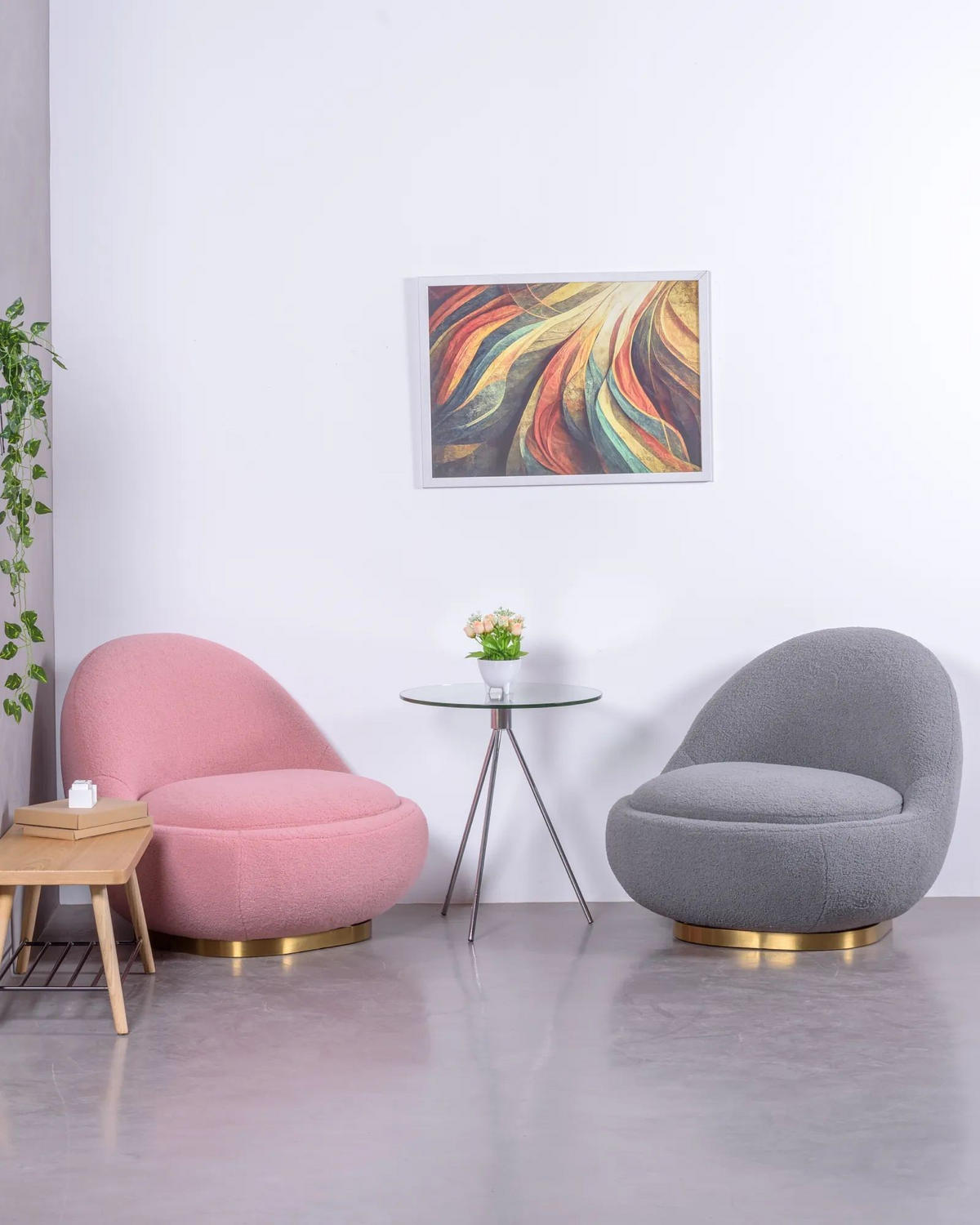 DREHSESSEL Baumwolle Pink - Pink, Textil (81/72/88cm) - Nest Dream