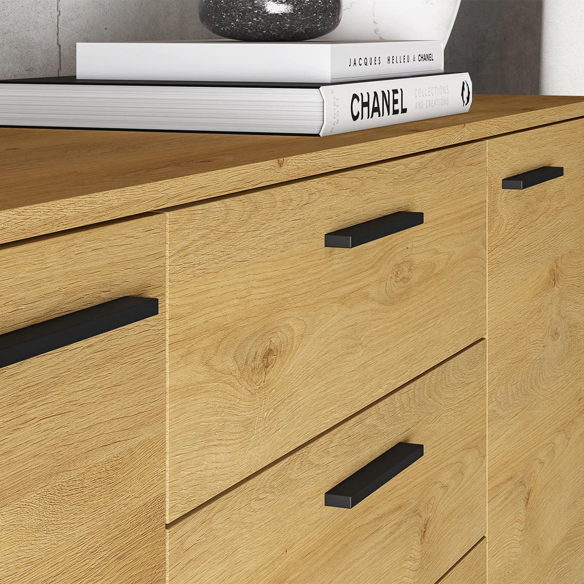 SIDEBOARD Ysia Holz und Schwarz - Braun, Holzwerkstoff (170/86/40cm) - Petits-meubles