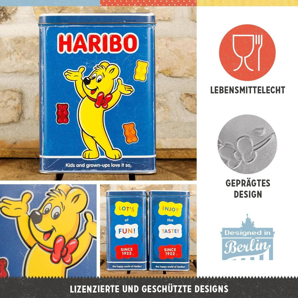 VORRATSDOSE L HARIBO Enjoy the Taste blue - Multicolor, Metall (14/20/10cm) - Nostalgic-Art