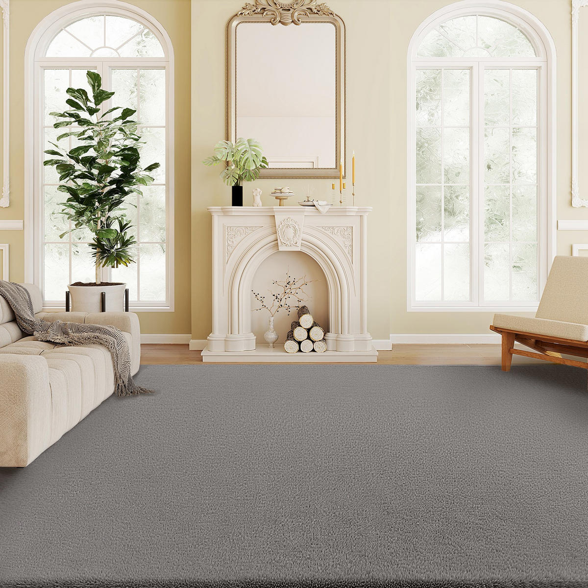 TEPPICH DE-14307 maschinenwaschbar, rutschfest Hellgrau - Hellgrau, Textil (140/200cm) - ComfortXL