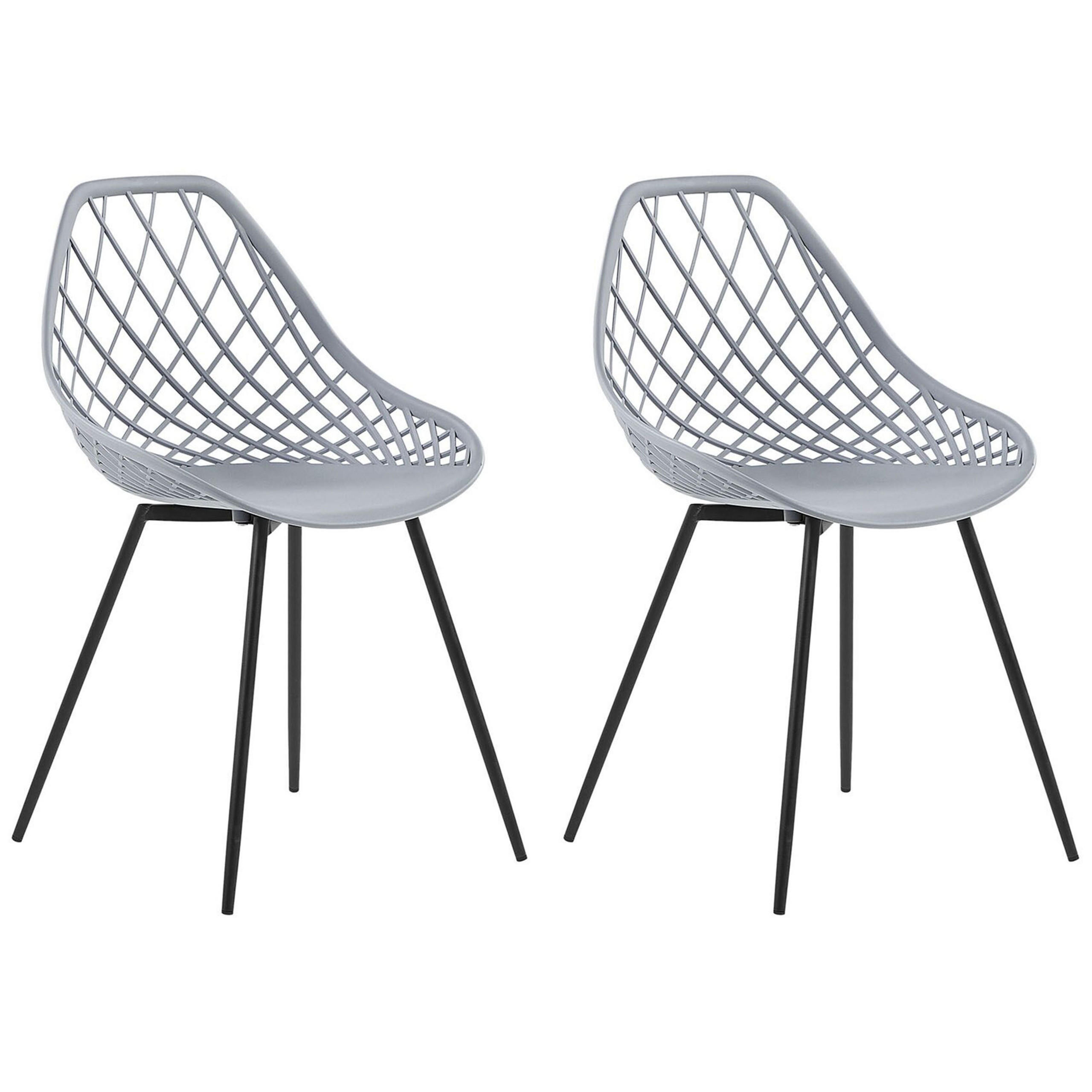 ESSZIMMERSTUHL 2er-Set Kunststoff Grau Canton - Grau, Kunststoff/Metall (46/86/52cm) - Beliani