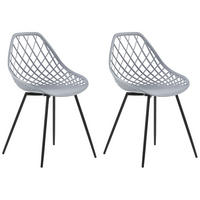ESSZIMMERSTUHL 2er-Set Kunststoff Grau Canton - Grau, Kunststoff/Metall (46/86/52cm) - Beliani