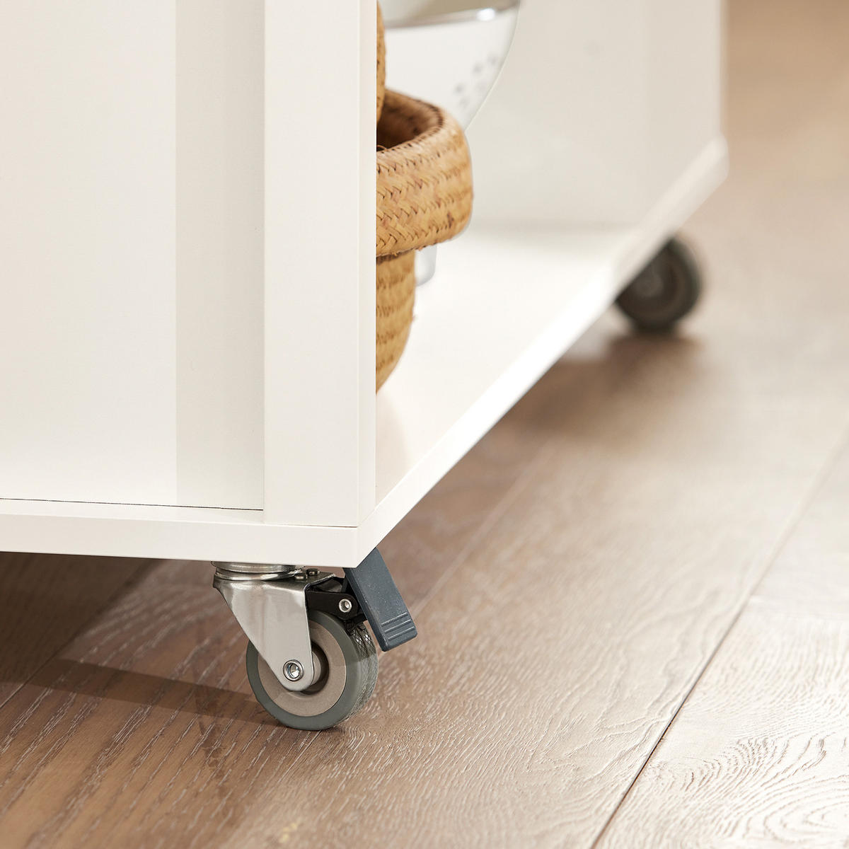 KÜCHENINSEL rollbar Weiß-Natur - Weiß, Holzwerkstoff (108/96/60cm) - SoBuy