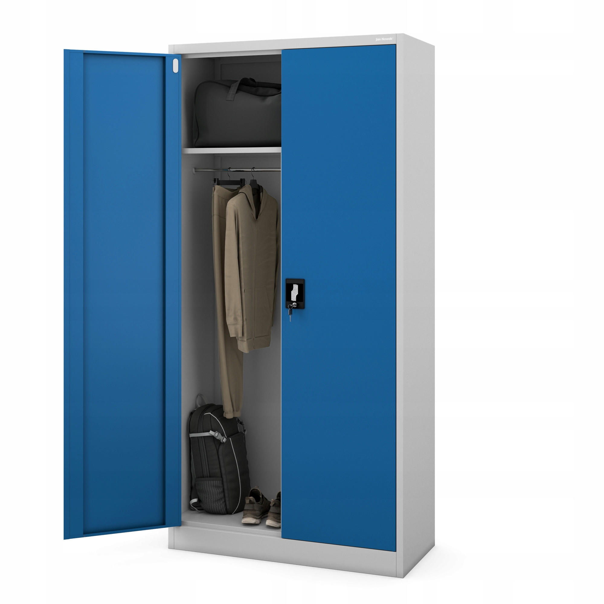 MEHRZWECKSCHRANK DAWID - Blau/Grau, Metall (90/185/45cm) - Jan Nowak