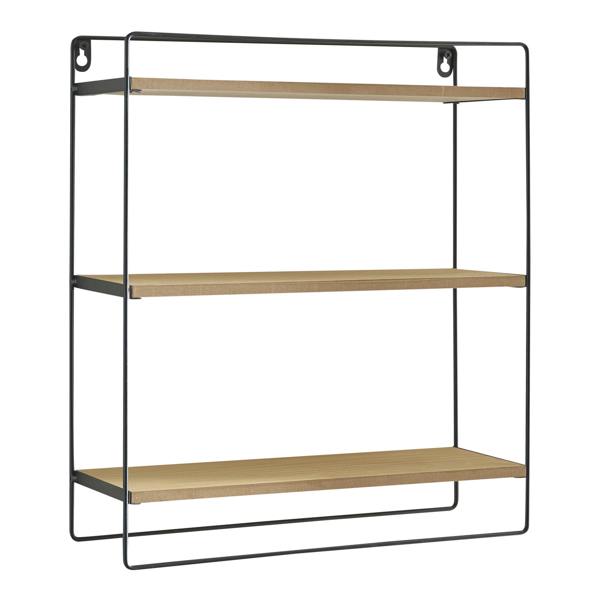 WANDREGAL Skovbo - Schwarz/Braun, Holzwerkstoff/Metall (37.5/43/11cm) - [en.casa]