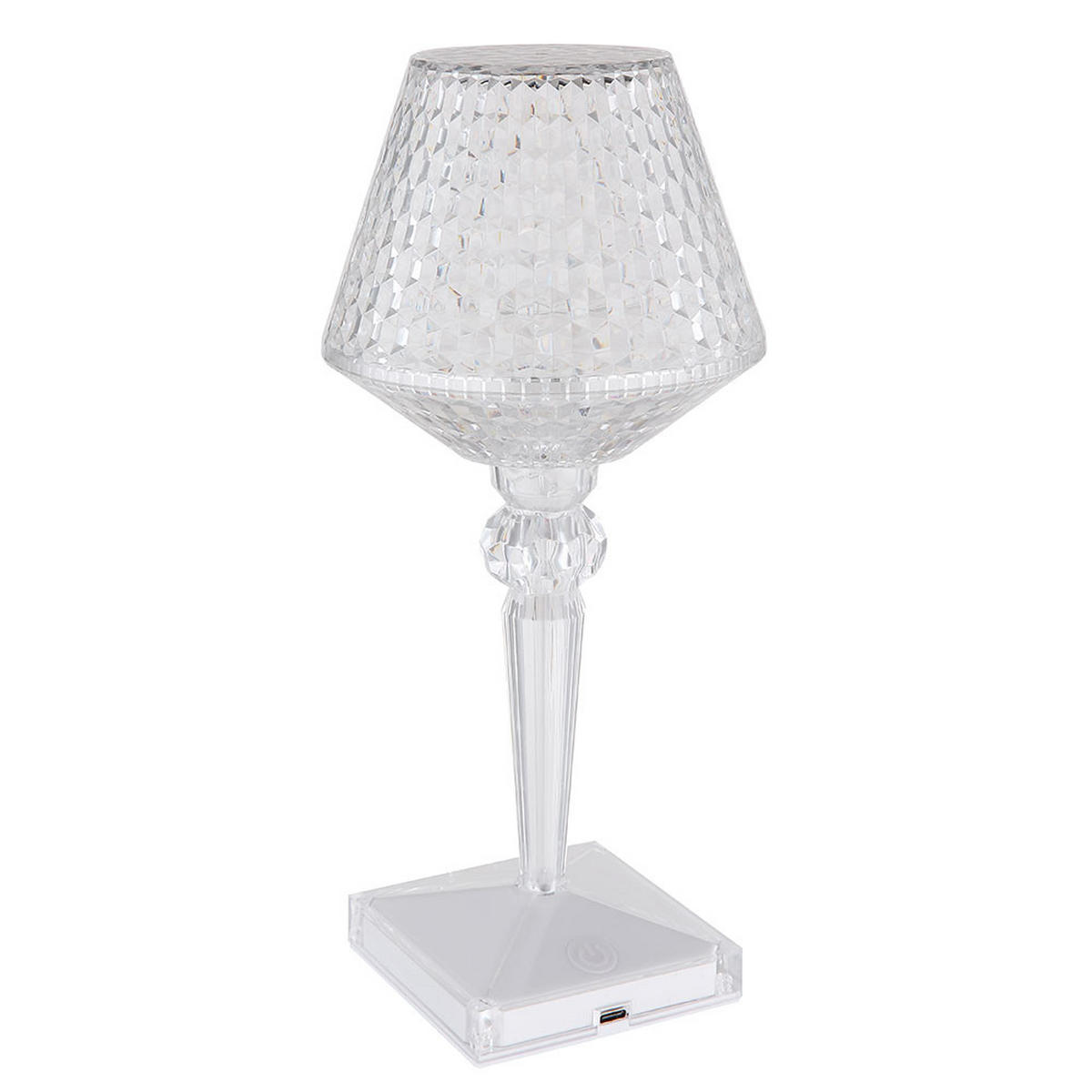 LED TISCHLEUCHTE Kunststoff Kristalloptik Klar - Klar, Kunststoff (12/12/26cm) - Globo Lighting