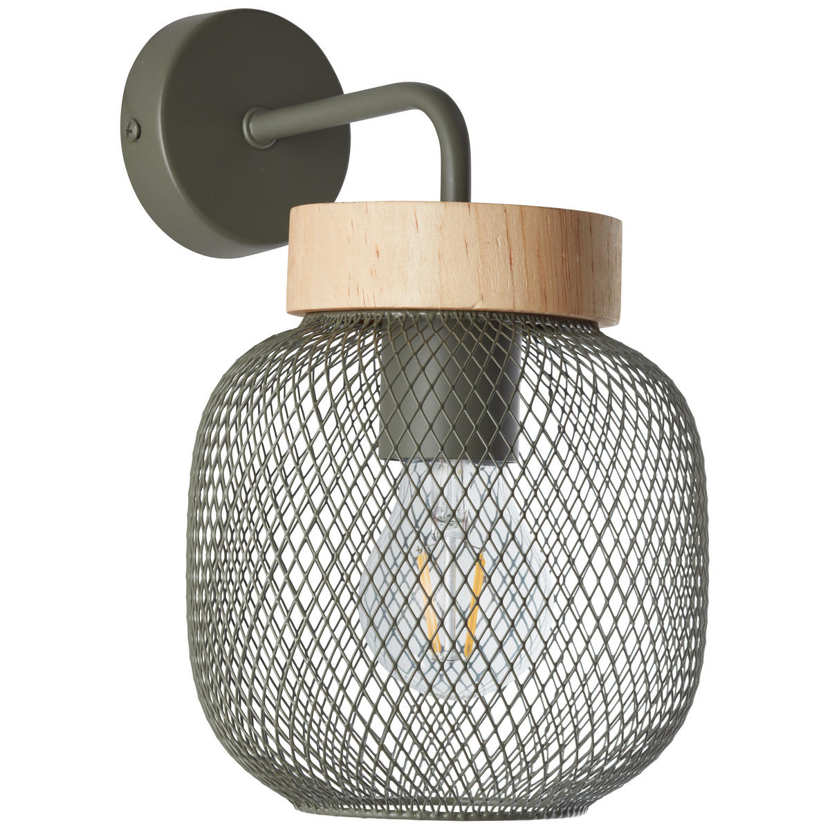 WANDLEUCHTE Giada 99107/74 - Grün, Holz (16/26.5/21cm) - Brilliant