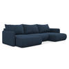 WOHNLANDSCHAFT Chenille Stoff Blau - Blau/Schwarz, Kunststoff/Textil (290/86/148cm) - Makamii
