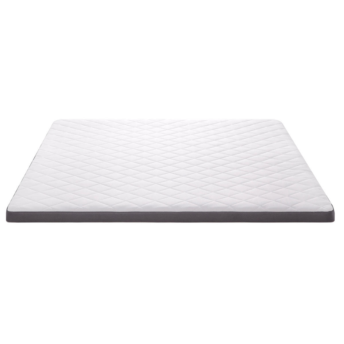 KOMFORTSCHAUMMATRATZE 180/200 cm Weiß + Grau Höhe 7 cm, H3 - Weiß, Textil (180/200cm) - Oxeza
