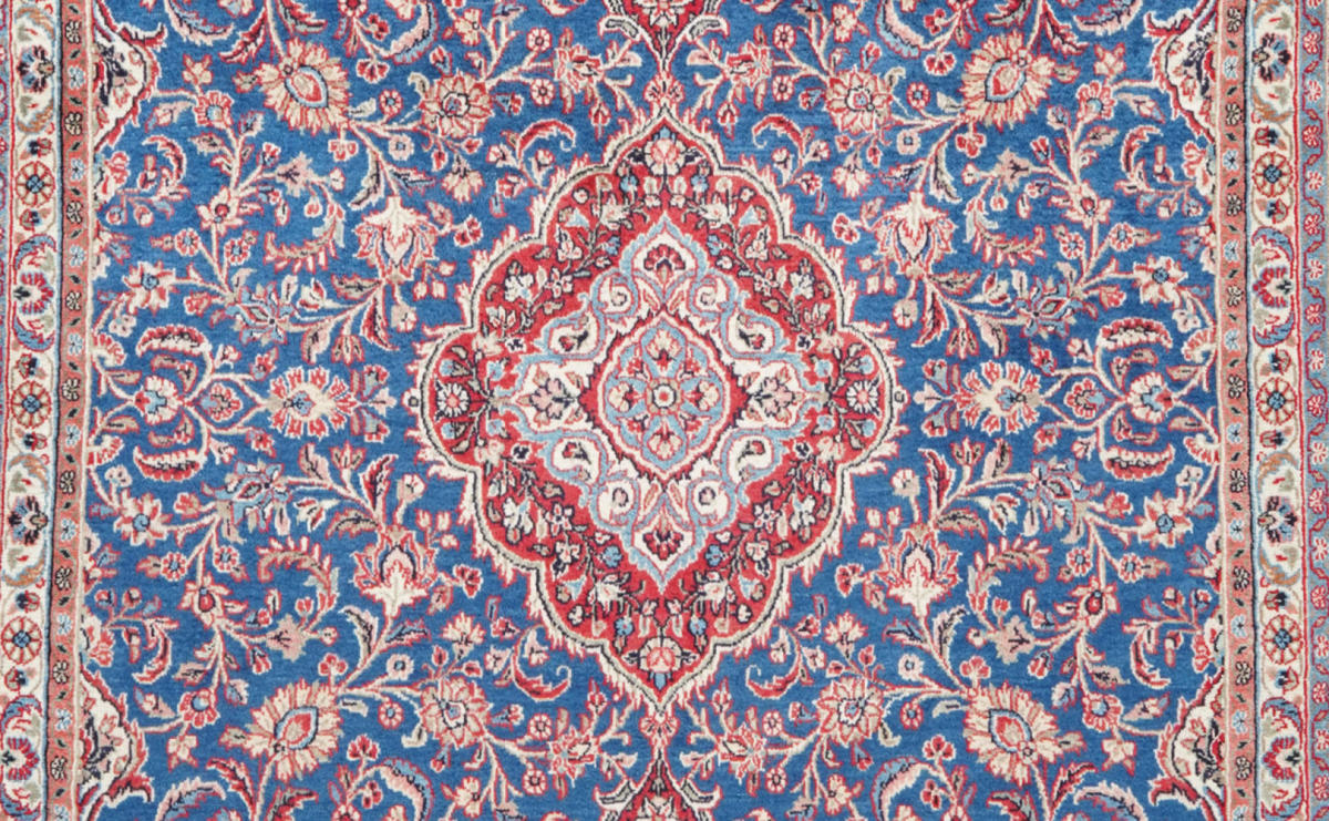 TEPPICH Ekbatan Blau 363/274 cm Schurwolle - Blau, Textil (274/363cm) - Looma