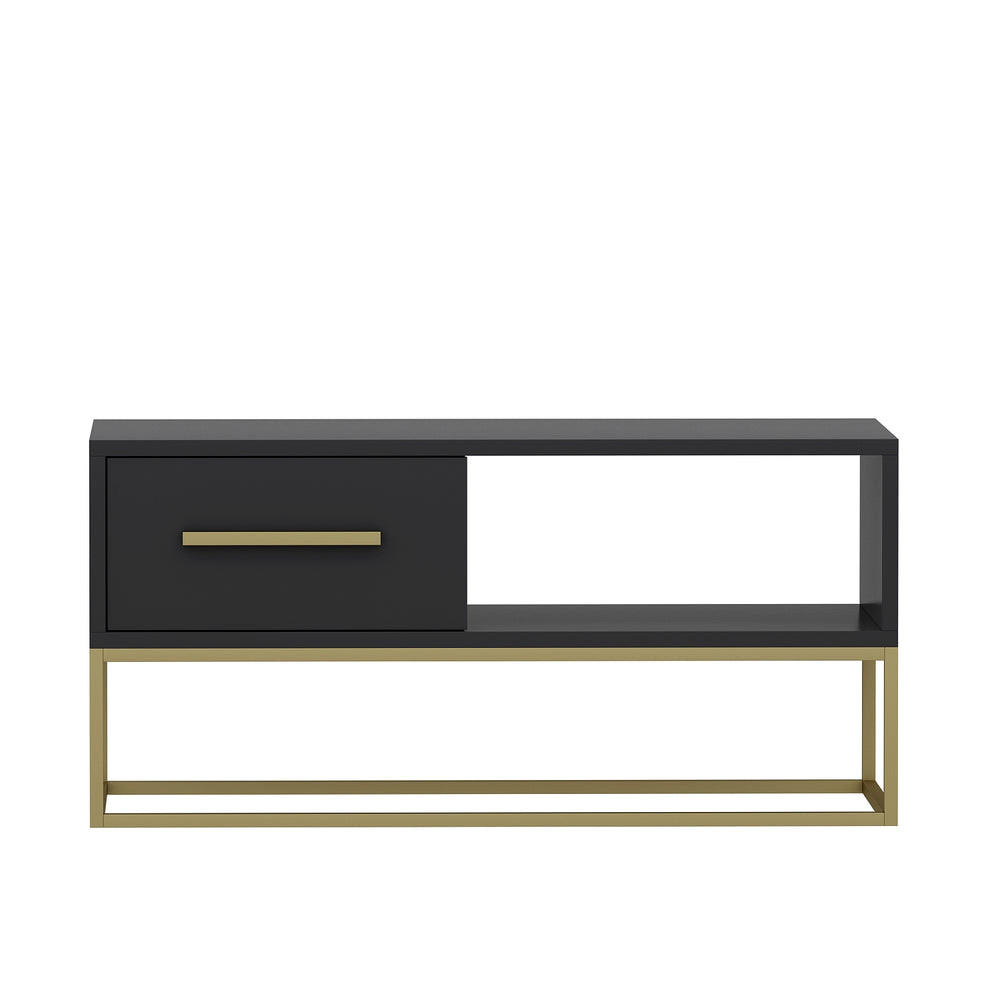 COUCHTISCH Mira Anthrazit Gold Metallfüße 9871 - Anthrazit/Goldfarben, Holzwerkstoff/Metall (45/90/43.2cm) - moebel17