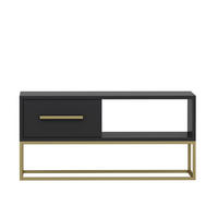 COUCHTISCH Mira Anthrazit Gold Metallfüße 9871 - Anthrazit/Goldfarben, Holzwerkstoff/Metall (45/90/43.2cm) - moebel17