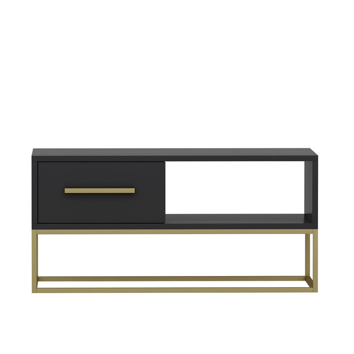 COUCHTISCH Mira Anthrazit Gold Metallfüße 9871 - Anthrazit/Goldfarben, Holzwerkstoff/Metall (45/90/43.2cm) - moebel17