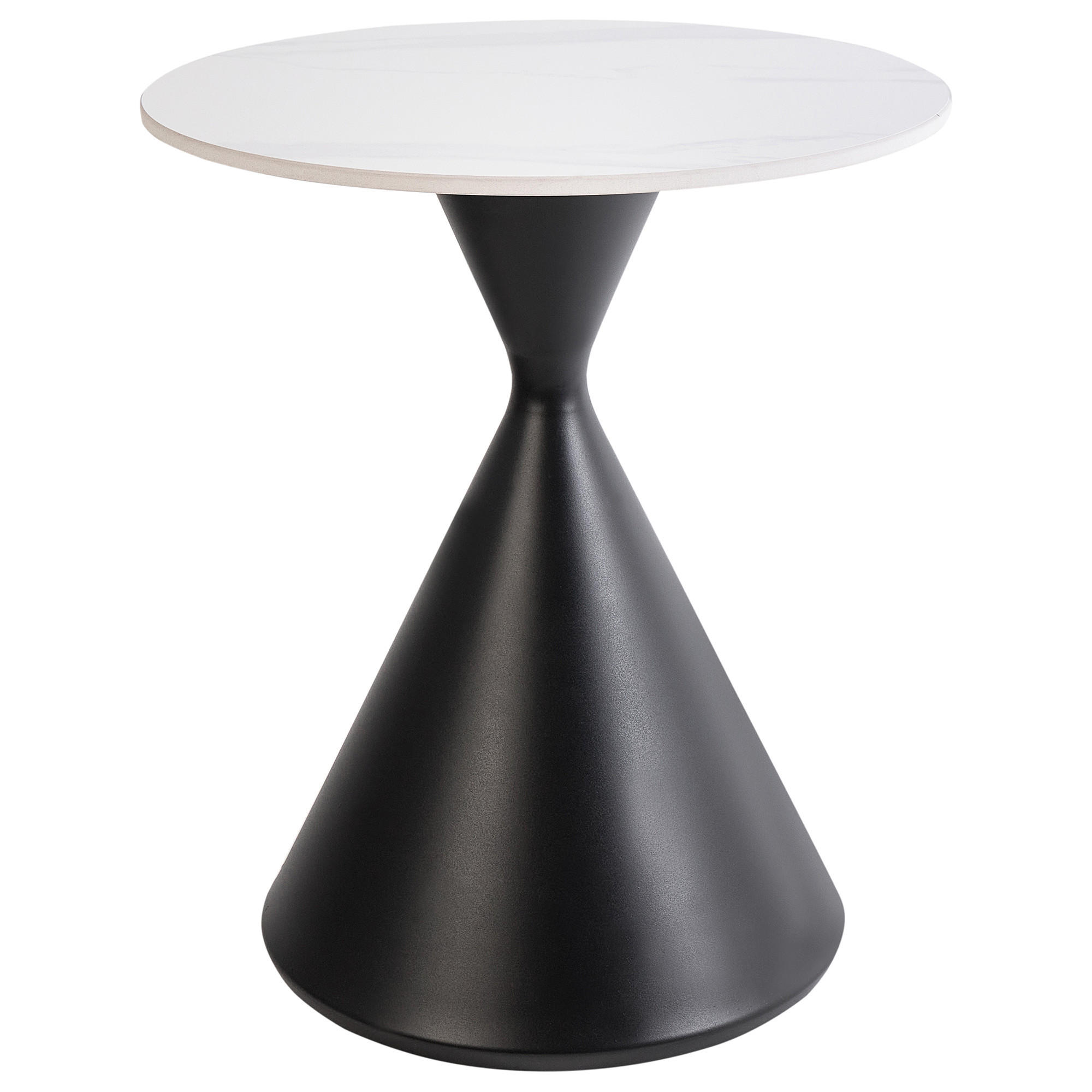 BEISTELLTISCH Schwarz/Weiß Haiwee - Schwarz/Weiß, Stein (50/50/55cm) - Beliani