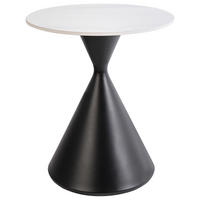 BEISTELLTISCH Schwarz/Weiß Haiwee - Schwarz/Weiß, Stein (50/50/55cm) - Beliani