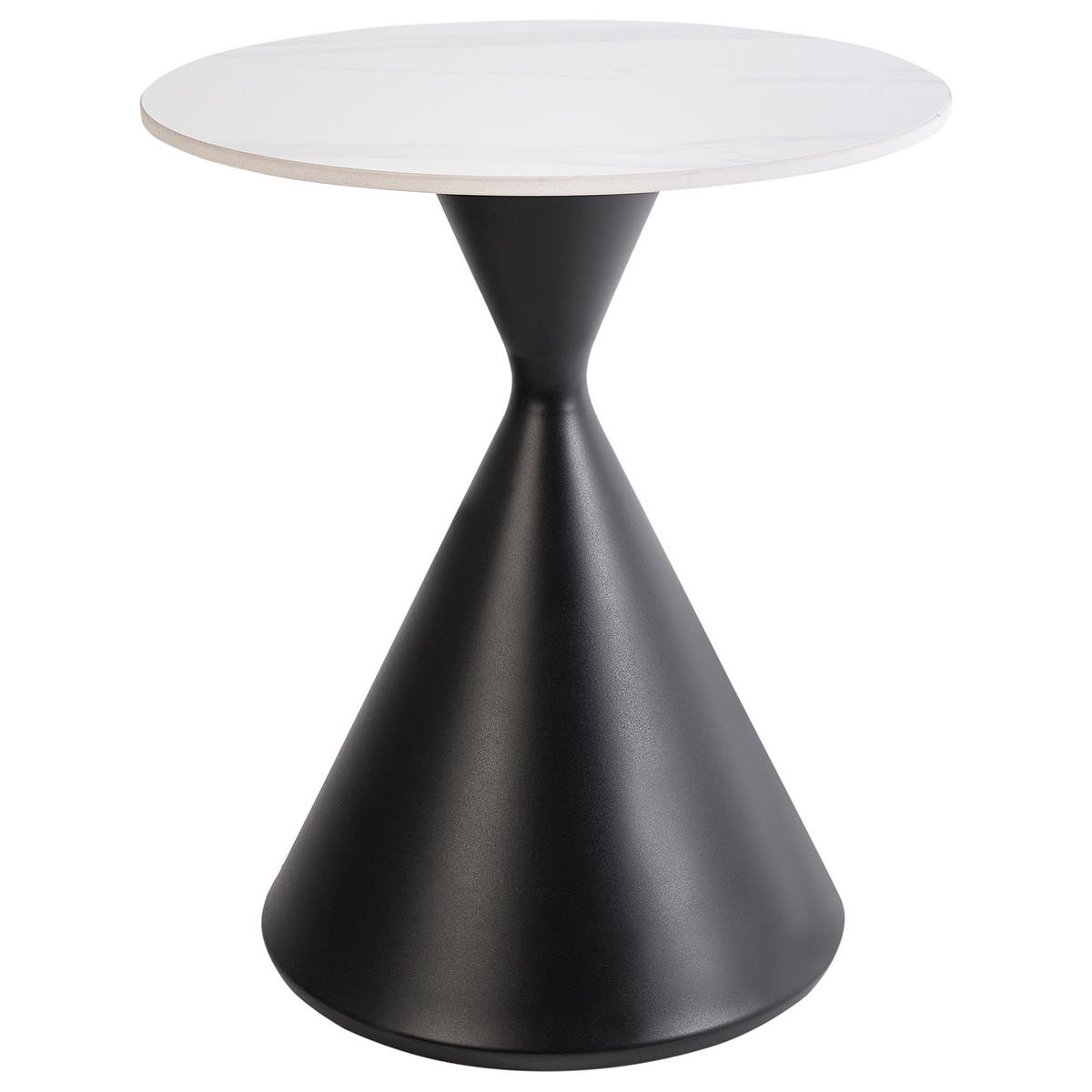BEISTELLTISCH Schwarz/Weiß Haiwee - Schwarz/Weiß, Stein (50/50/55cm) - Beliani