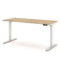 SCHREIBTISCH Elektrisch höhenverstellbarer Schreibtisch Y-Line Eiche Natura Signalweiß 160/70/62-127cm - Weiß/Eiche Artisan, Holzwerkstoff/Metall (70/160/127cm) - ASSMANN