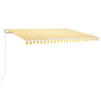 MARKISE Automatisch Einziehbar 450x300 cm Gelb und Weiß - Gelb, Metall (450/1/450cm) - furnicato