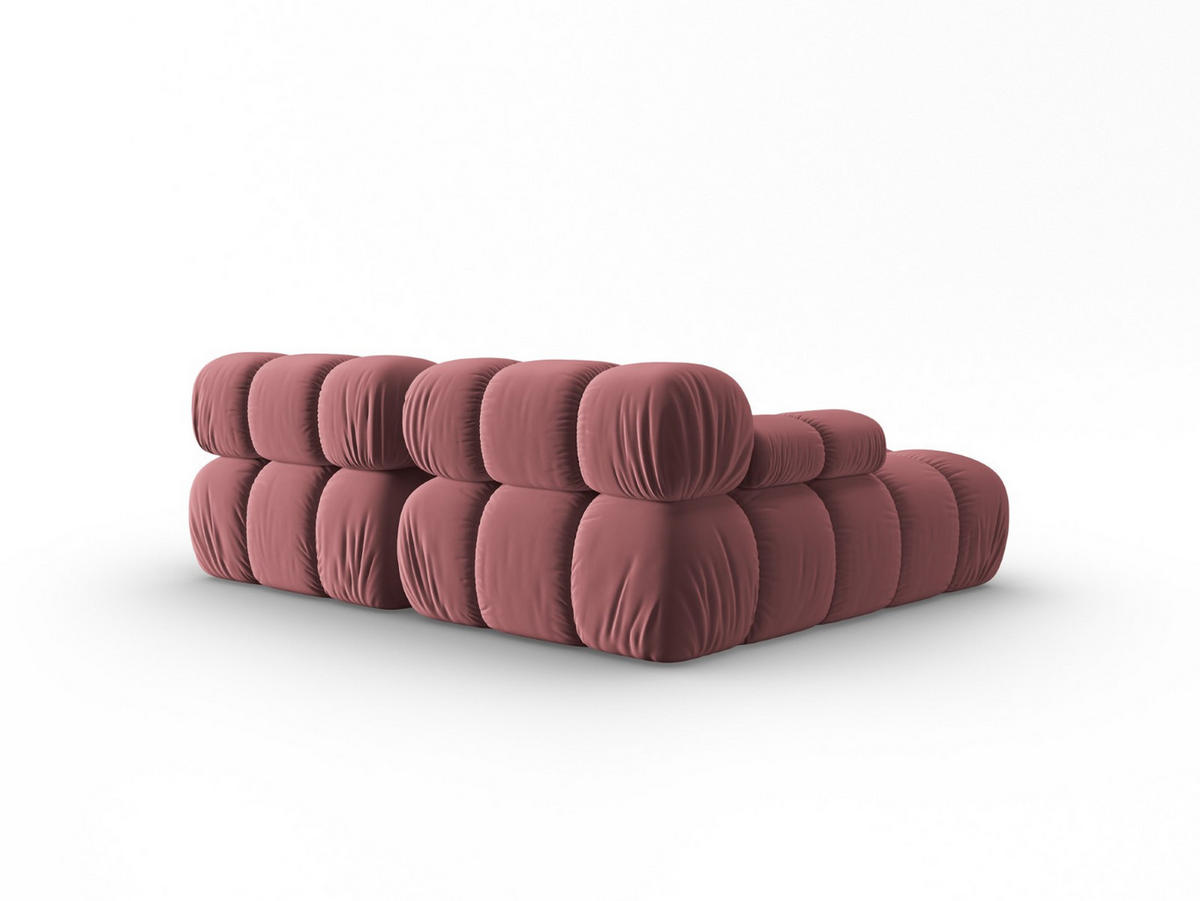 MODULARES-ECKSOFA links Bellis aus Samt rosa 3 Sitzplätze - Pink, Textil (157/191cm) - Micadoni