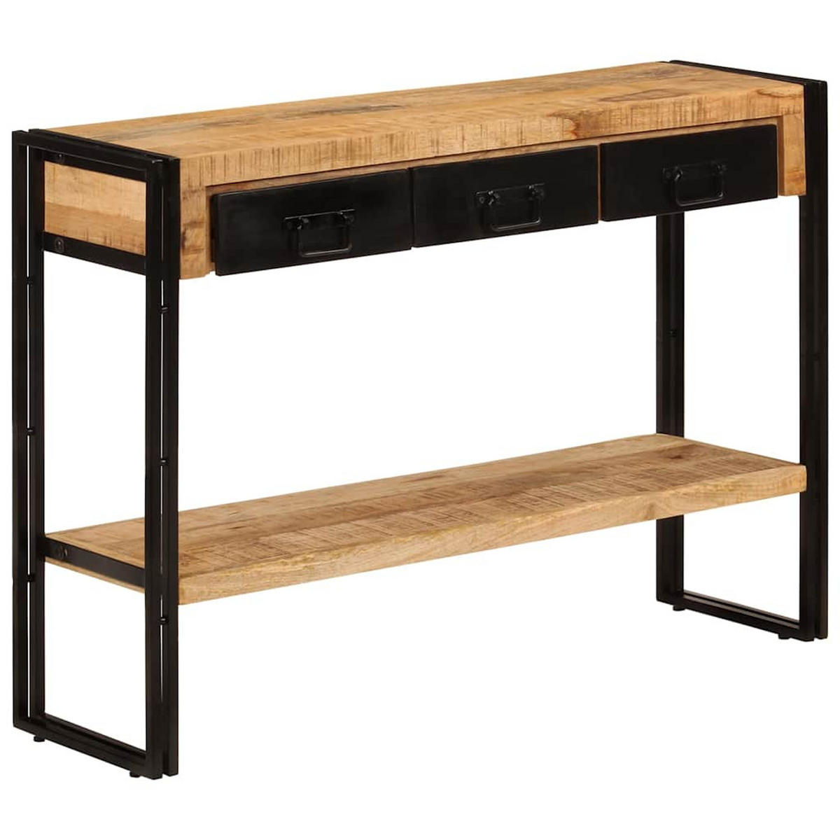 KONSOLENTISCH 110/30/76 Cm Massivholz Mango - Schwarz, Holz (110/30/76cm) - vidaXL