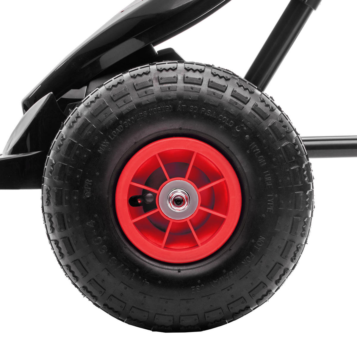 KINDER-GOKART DE-06130 mit Pedalen und verstellbarem Sitz Rot/Schwarz - Rot/Schwarz, Kunststoff/Metall (121/58/61cm) - ComfortXL