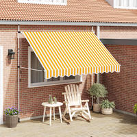 EINZIEHBARE Markise Handbetrieben 300 cm Orange/Weiß Gestreift - Orange, Textil (300/1/300cm) - furnicato
