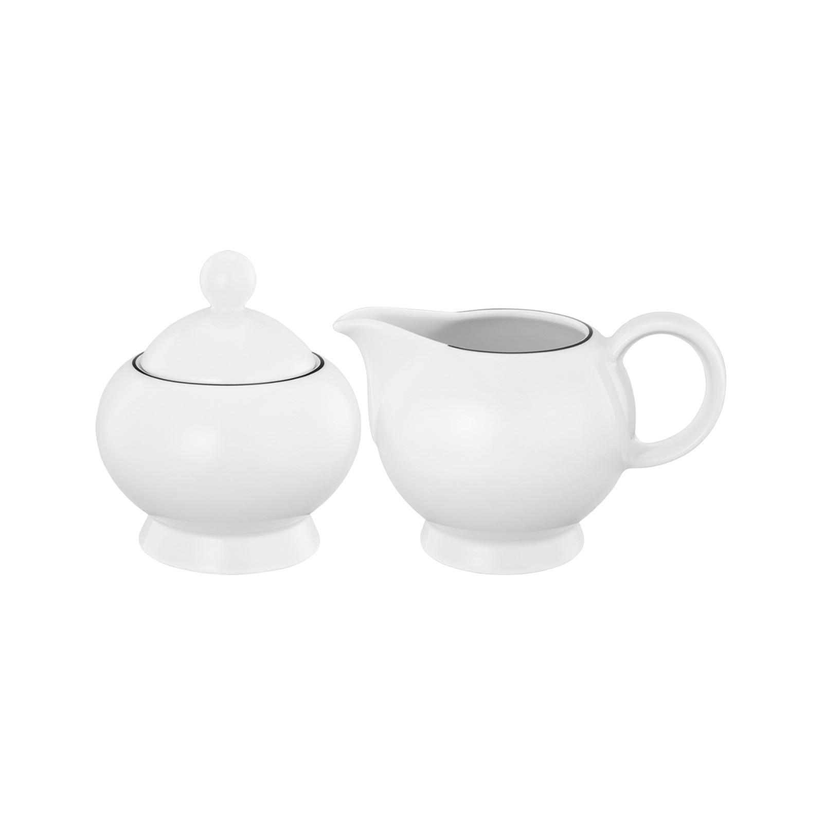 MILCH & ZUCKERSET Lido Black Line weiß 2er Set - Weiß, Keramik (1/1cm) - Seltmann Weiden