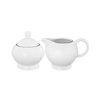 MILCH & ZUCKERSET Lido Black Line weiß 2er Set - Weiß, Keramik (1/1cm) - Seltmann Weiden