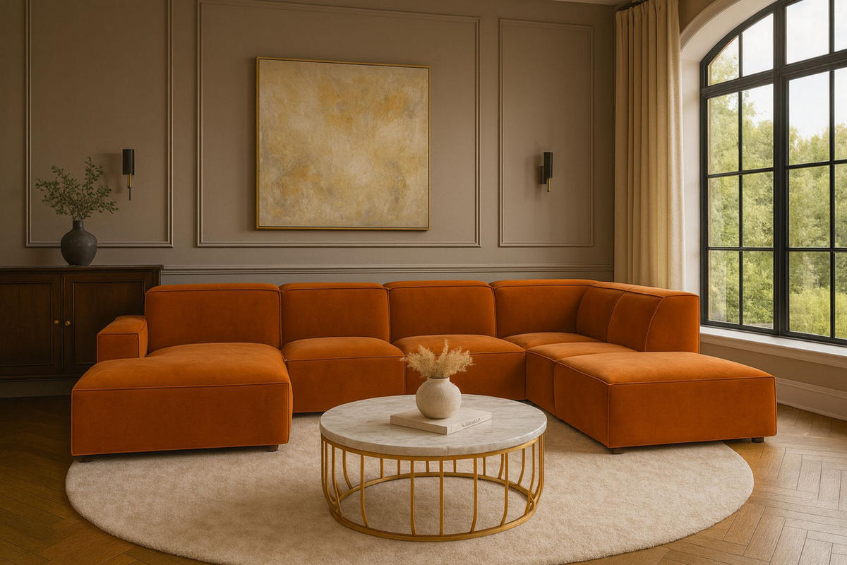 ECKSOFA Cursal V, Stoff Salvador, Braun, Rechts - Braun, Holz (364/262cm) - Kaiser Möbel