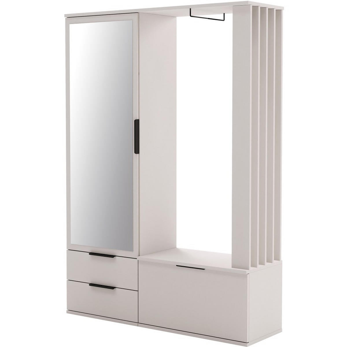 GARDEROBENSCHRANK Filo mit Spiegel und 2 Türen, Sandbeige - Sandfarben, Holzwerkstoff (140/200/42.5cm) - Beautysofa