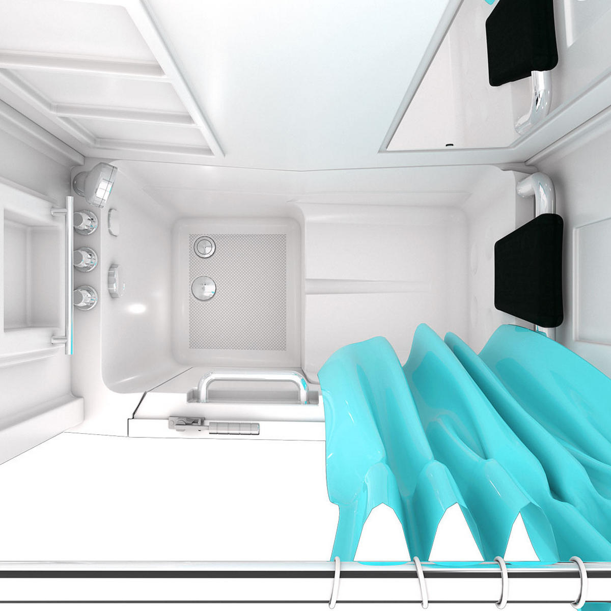 SENIOREN Dusche Sitzwanne Tür S08D-C-R - Weiß, Glas/Kunststoff (110/68/205cm) - AcquaVapore by Sandra Jentho