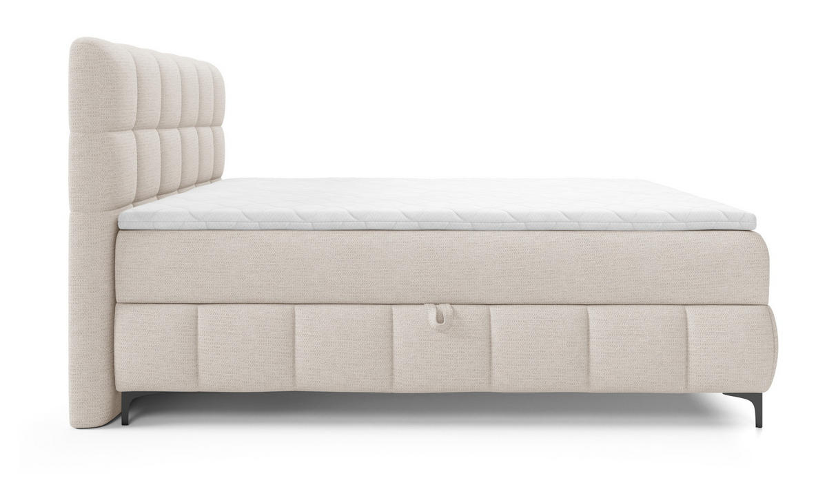 BOXSPRINGBETT 160x200 Altessa mit Bettkasten, Matratze, Topper, Creme - Creme, Holz/Textil (160/200cm) - Emporius