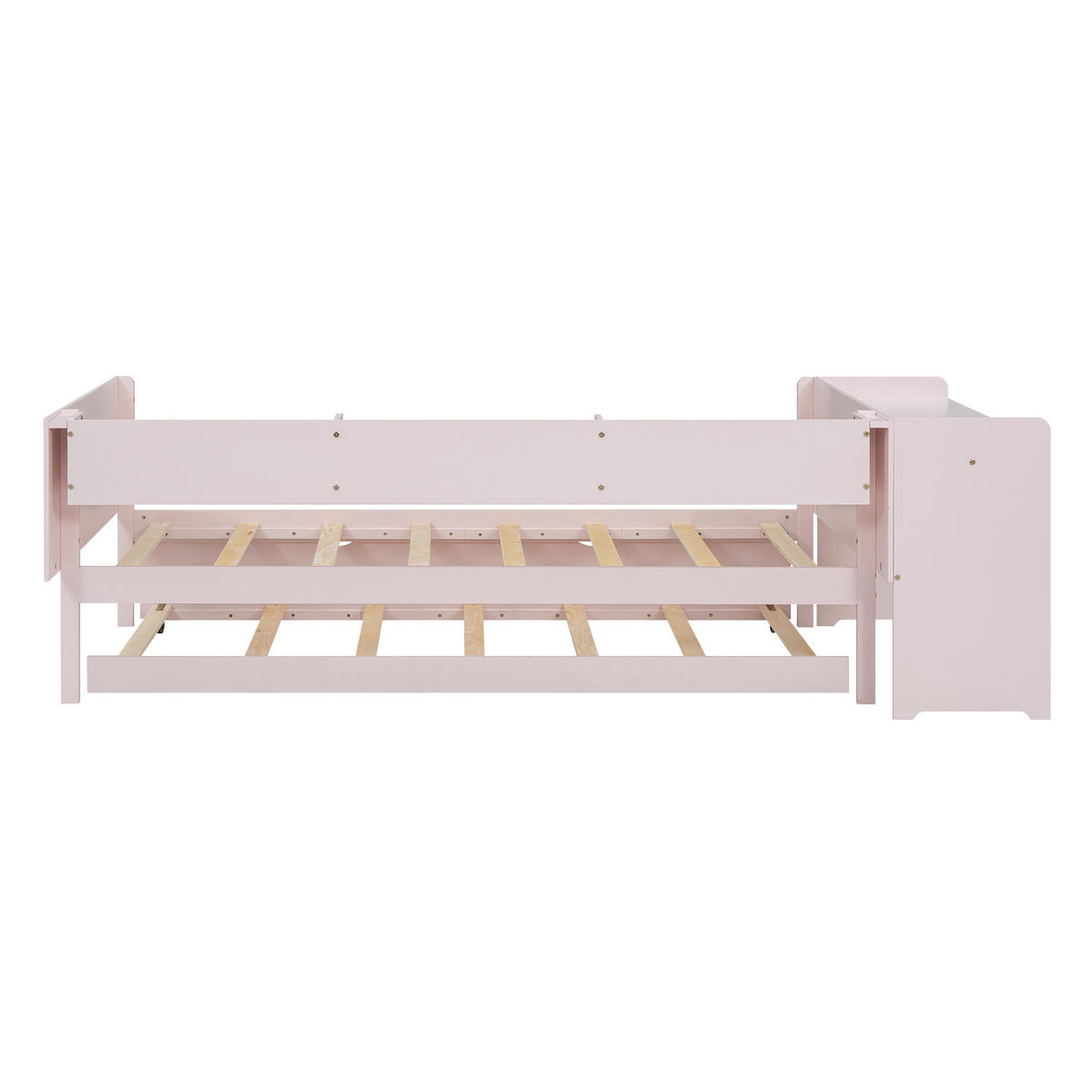 KINDERBETT 90/200 cm rosa mit ausziehbarem Bett und Schreibtisch - Rosa, Holz (90/200cm) - OKWISH