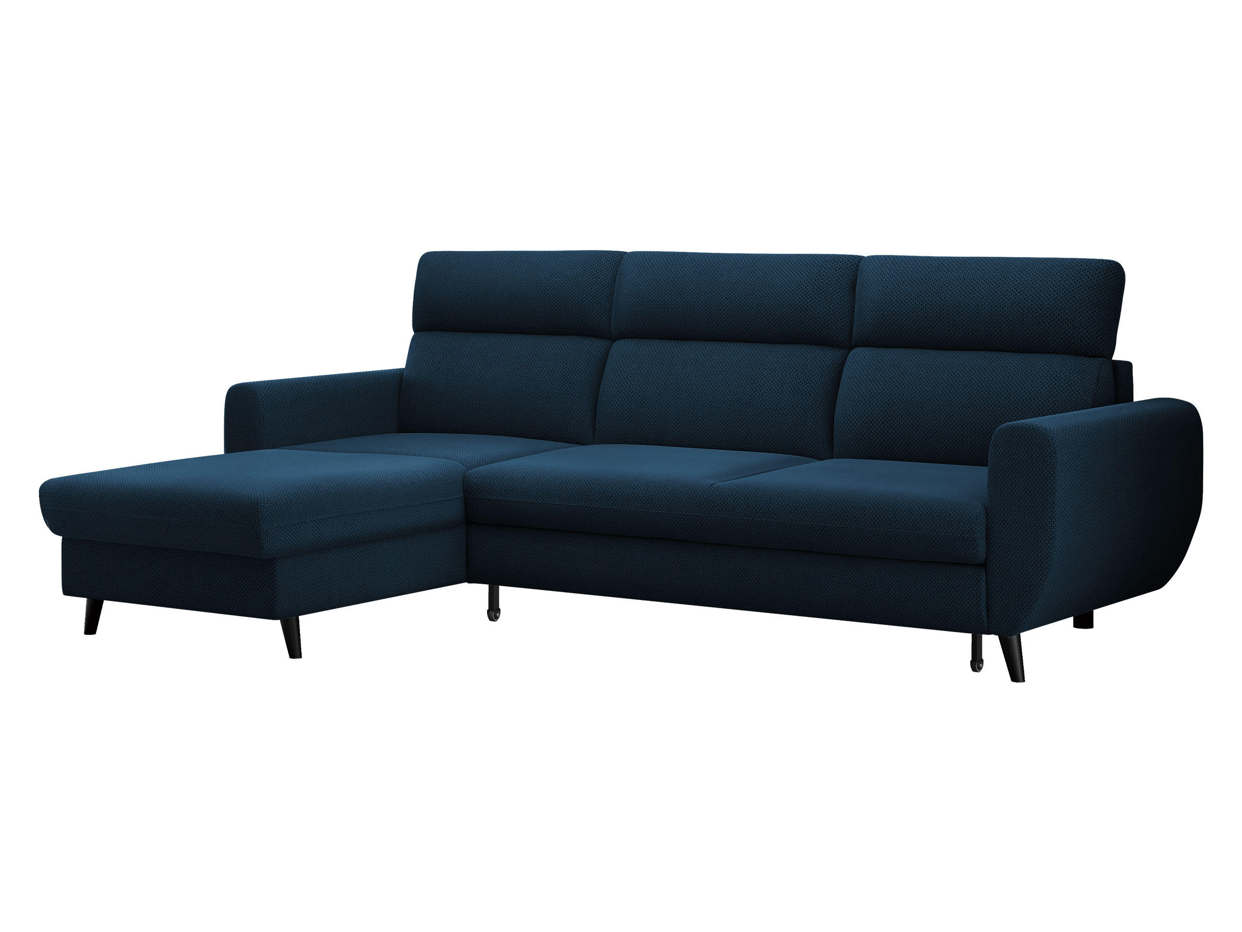 ECKSOFA Torro Mini, Seite: Links - Dunkelblau, Holz/Textil (258/168cm) - MIRJAN24