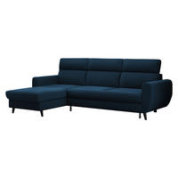 ECKSOFA Torro Mini, Seite: Links - Dunkelblau, Holz/Textil (258/168cm) - MIRJAN24