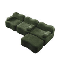 ECKSOFA DE-34348 L-Form mit Ottoman Grün - Grün, Textil (167/288cm) - ComfortXL
