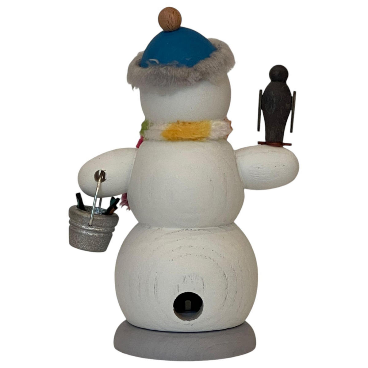RÄUCHERFIGUR Räuchermännchen Schneemann mit Pinguin 13 cm - Multicolor, Holz (6/13/10cm)