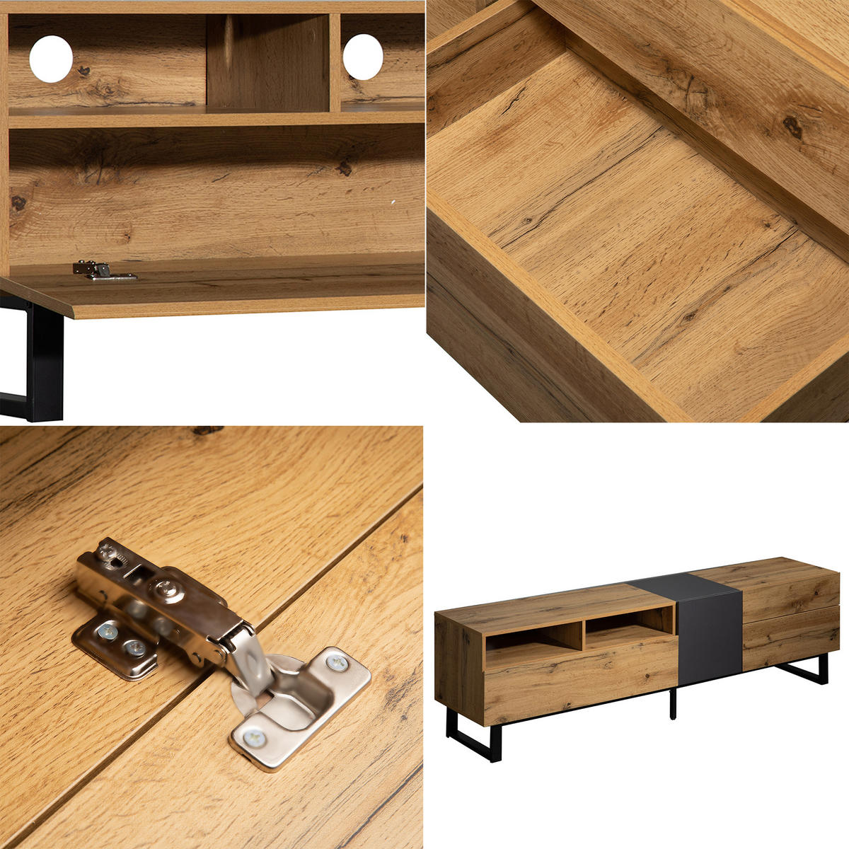 TV-MÖBEL Braun 180 /38/ 50 cm - Braun, Holz (38/50/180cm) - Urban Meuble