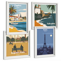 BILDER SET 4er Set - 50x50 cm & 40x60 cm Weißer Rahmen - Architektur der Küstenstädte - Weiß, Kunststoff (50/50cm) - TULUP
