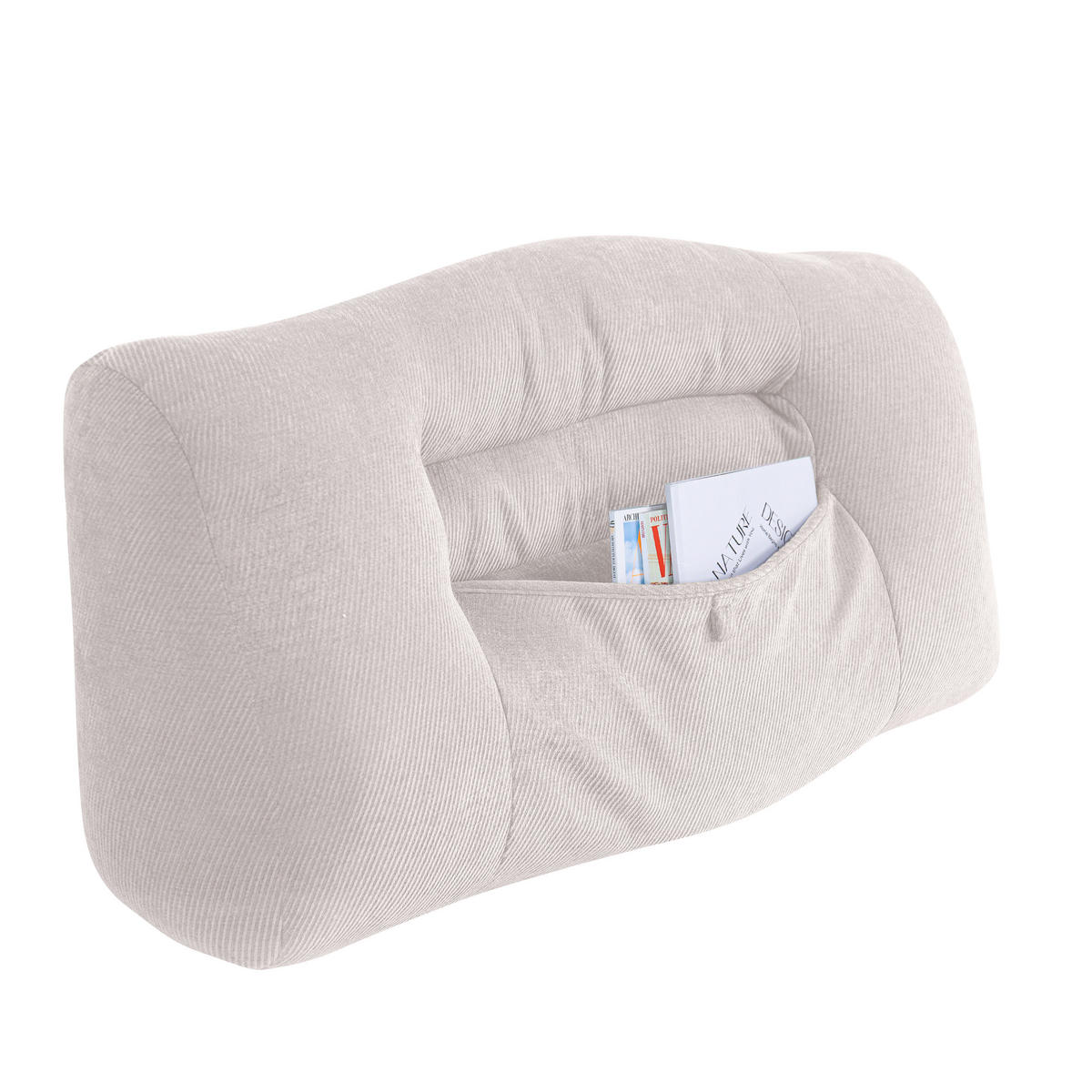 RÜCKENSTÜTZKISSEN für Sofa Bett Chenille 90cm Beige - Beige, Textil (90/22cm) - Vercart