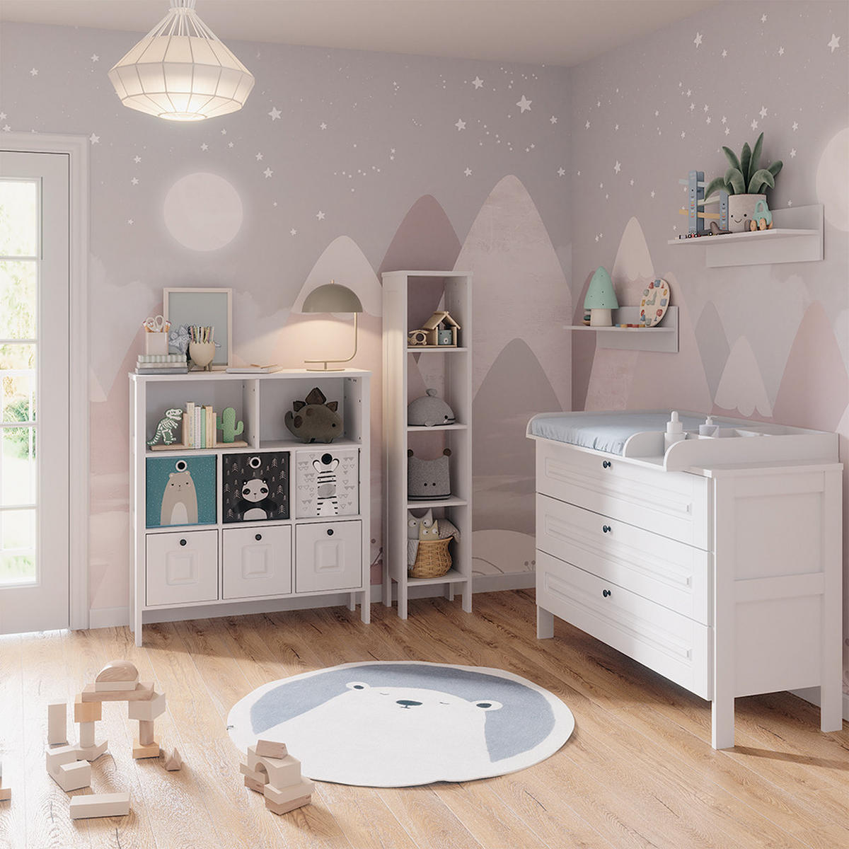 KINDERREGAL Ajaton Weiß 103.6 x 113.4 cm - Weiß, Holzwerkstoff (103.6/113.4/32.6cm) - VitaliSpa