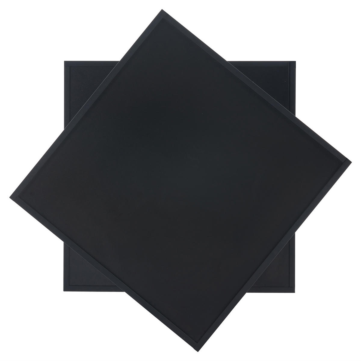 COUCHTISCH 60/60/38 cm schwarz mit 360° drehbarer Tischplatte und 2 Ablagen - Schwarz, Holzwerkstoff (60/60/38cm) - OKWISH