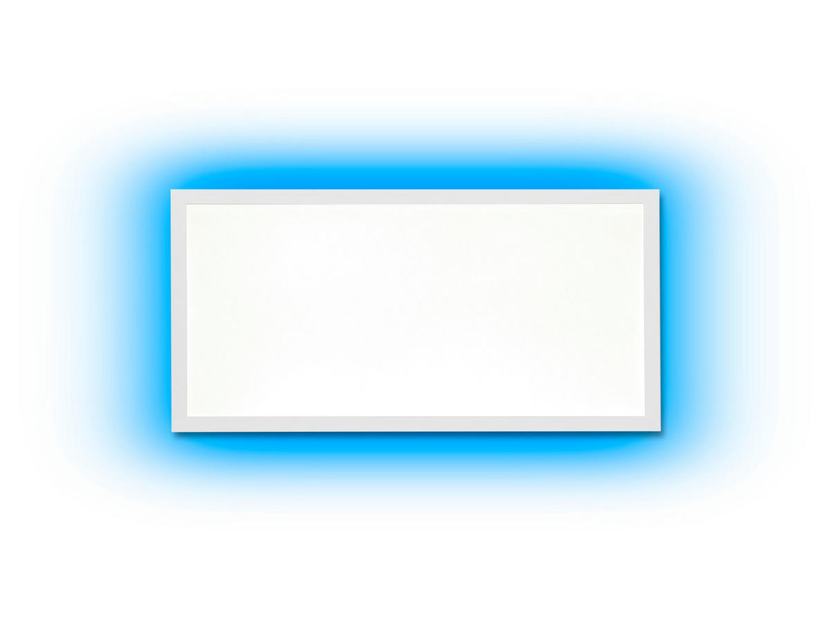 LED-DECKENLEUCHTE - dimmbar mit RGB-Hintergrundbeleuchtung und Fernbedienung für stimmungsvolle Beleuchtung, 60x30cm - Weiß, Kunststoff (66.5/34.5/10cm) - Northpoint