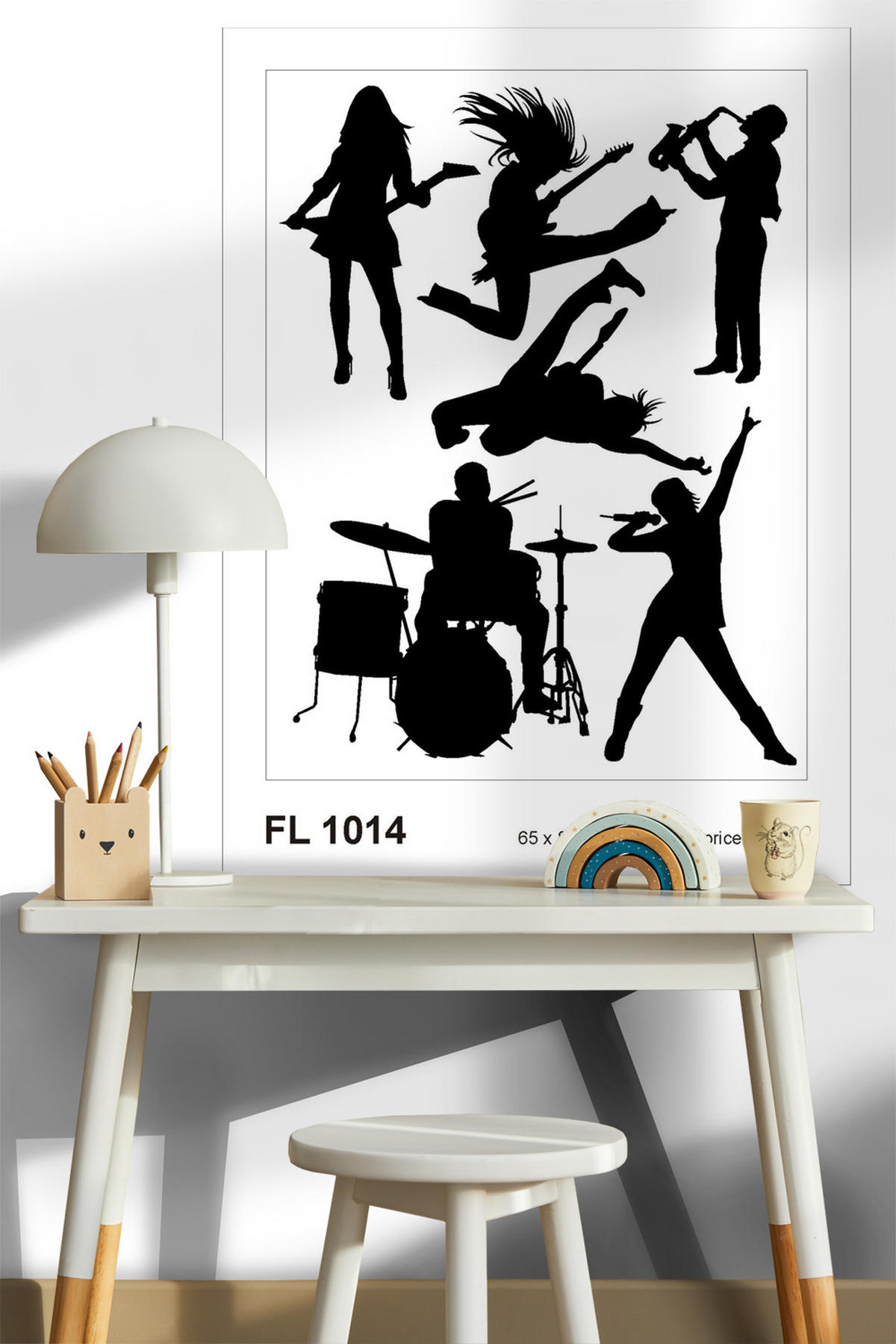 WANDTATTOO Rock'n'Roll 85 x 65 cm - Schwarz, Papier (85/65/65cm) - Sanders & Sanders