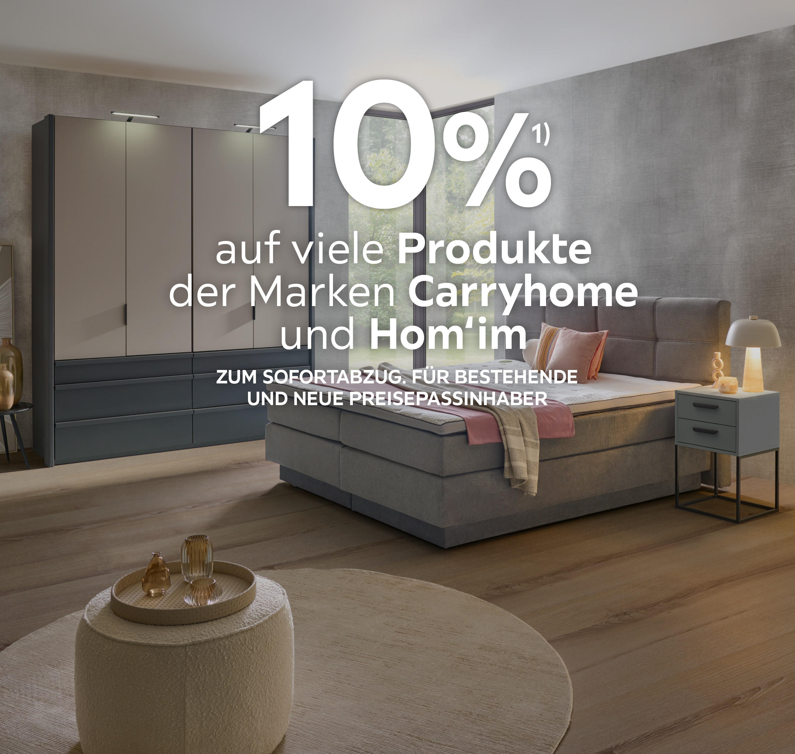 10% auf viele Produkte der Marken Carryhome und Hom'in; zum Sofortabzug; für bestehende und neue Preisepassinhaber
