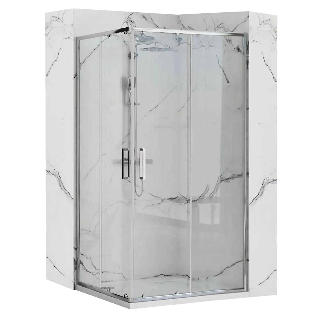 REA Duschkabine Chrom 98x190x78 cm