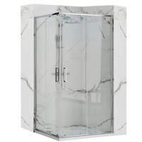 DUSCHKABINE Rea Punto 80 X 100 ohne Duschwanne - Chromfarben, Glas (78/98/190cm) - REA