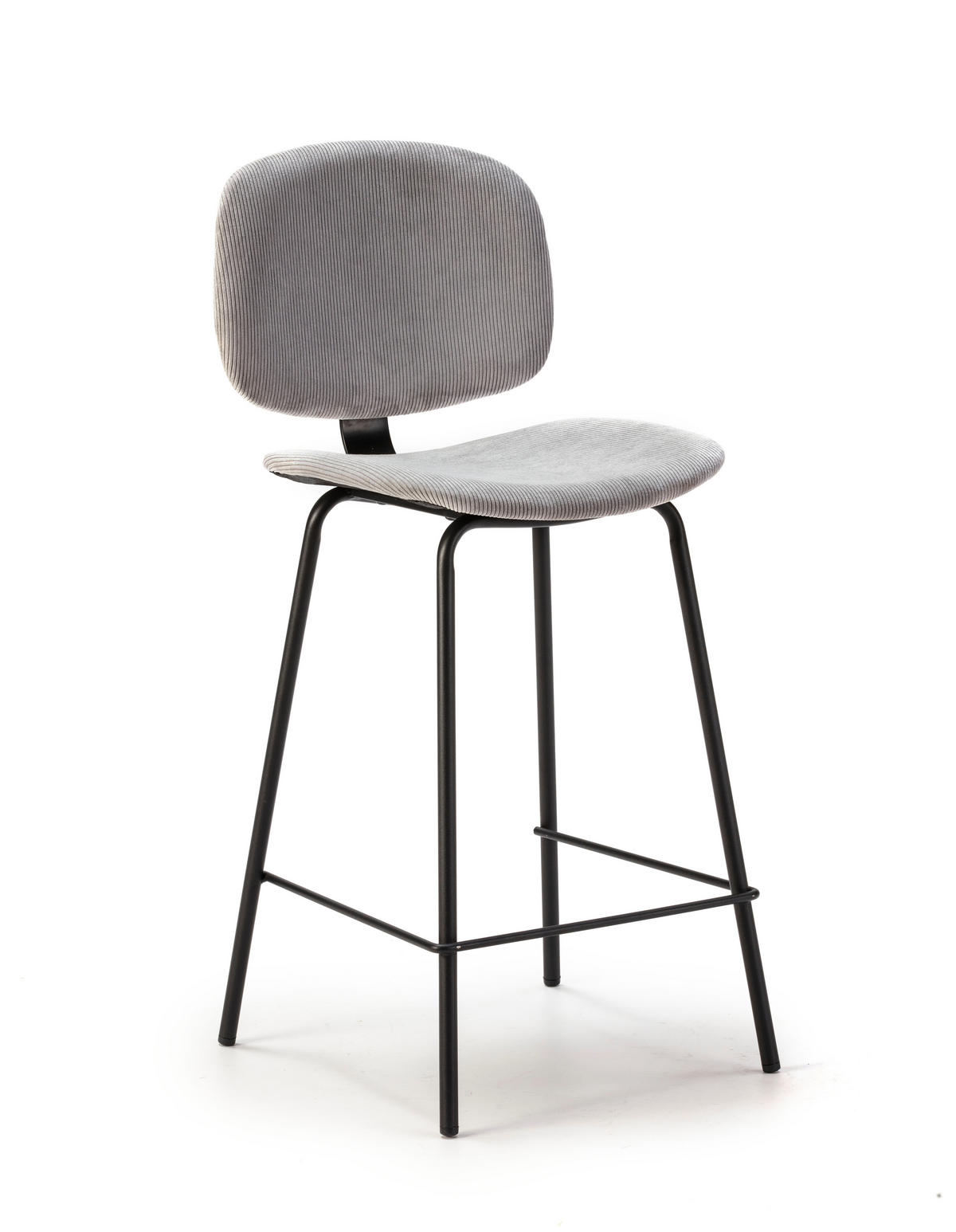 HOCKERN (Set aus 2) aus cordstoff mit schwarzen metallbeinen - arus 44/50/65 cm - Schwarz, Textil (50/65/44cm) - Calicosy