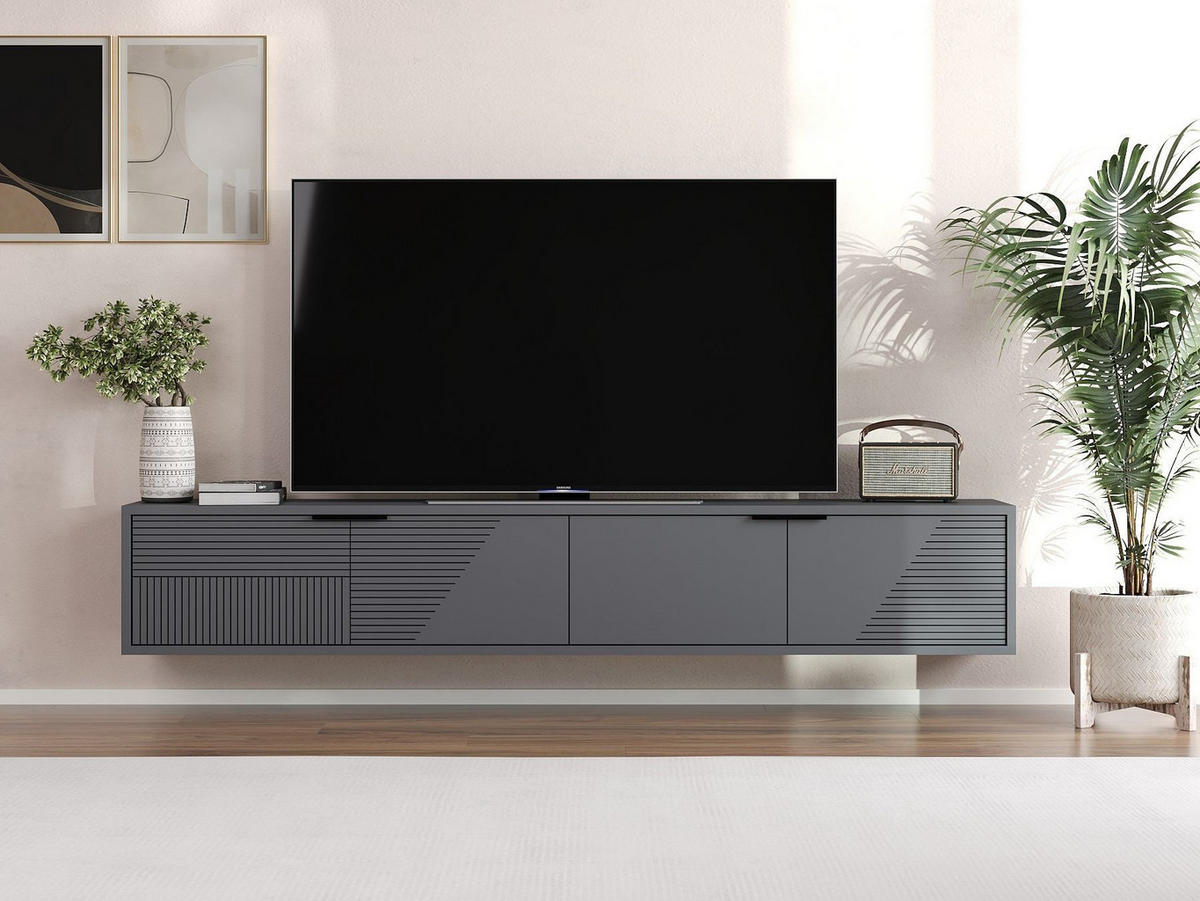 TV-MÖBEL Parla Anthrazit - Anthrazit, Holzwerkstoff (180/30/30cm) - Habitat Garten